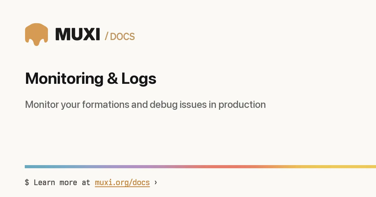 Monitoring & Logs › MUXI Documentation
